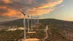 风能农业风涡轮机电一代风车可再生能源农场eco-energy自然