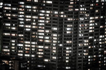 横滨晚上视图住宅区域