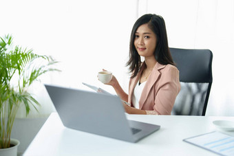 数据分析计划市场营销会计审计肖像亚洲业务女人规划市场营销平板电脑电脑现在市场营销计划项目会议