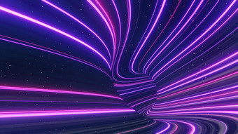 渲染闪光霓虹灯光发光的黑暗场景速度光隧道城市城市技术互联网未来网络sci小说多维空间星际旅行