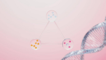 渲染简单的化学债券一边细胞分子原子离子债券分子液体下降泡沫背景共价债券生化<strong>交互</strong>