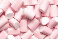 迷你粉红色的白色棉花糖