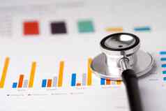 听诊器图表图纸金融账户统计数据业务数据医疗健康概念