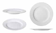 白色晚餐盘子白色剪裁路径角