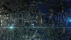 插图外星人科幻城市光学耀斑