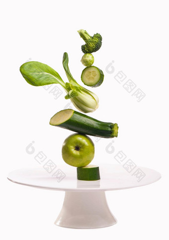 集团绿色蔬菜白色背景