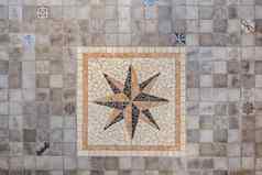 装饰灰色的地板上瓷砖大8点明星中心广场