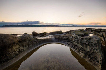 自然景观视图岩石海岸加拿大背景