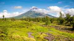 马荣火山活跃的成层火山省上校比科尔地区岛吕宋岛菲律宾著名的完美的锥对称的锥形形状