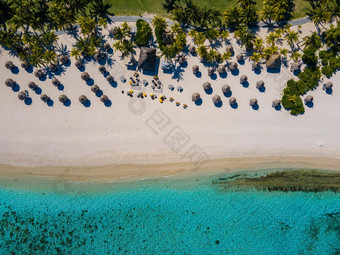 莫恩海滩<strong>毛里求斯</strong>热带海滩棕榈树白色沙子蓝色的海洋海滩床伞太阳椅子阳伞棕榈树热带beac莫恩海滩<strong>毛里求斯</strong>
