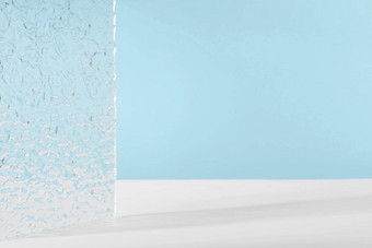 丙烯酸肋板背景化妆品产品包装蓝色的背景展示珠宝演讲显示香水广告化妆品站最小的品牌场景