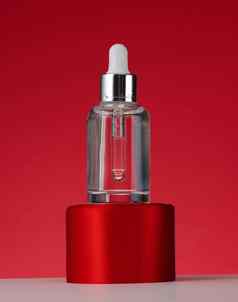 白色玻璃瓶吸管化妆品油血清广告产品促销活动