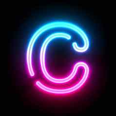 蓝色的粉红色的发光的霓虹灯管字体。信