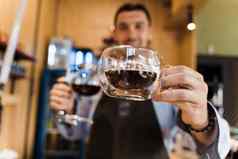 双玻璃杯咖啡咖啡馆咖啡师杯咖啡替代咖啡酝酿弯管设备