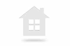 房子模型孤立的白色背景白色孤立的房子窗口数据类型转换影子白色背景插入项目模板