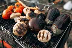 西红柿蘑菇茄子烧烤烧烤晶格