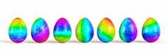 复活节鸡蛋集集合孤立的白色背景呈现插图