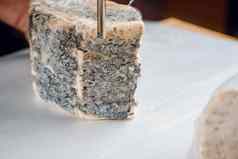 字符串切片蓝色的奶酪混合奶酪板切片多布卢戈尔贡佐拉罗克福尔法国美食厨房