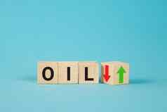 石油价格方向箭头象征着石油价格改变趋势概念能源资源业务石油交易