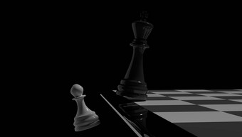 黑色的白色国际象棋战斗国际象棋胜利国际象棋概念呈现