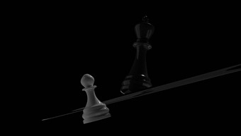 黑色的白色国际象棋战斗国际象棋胜利国际象棋概念呈现