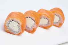 日本菜各种美味的寿司卷
