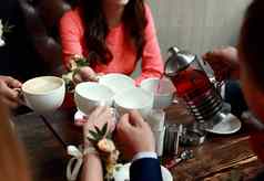 人休闲沟通概念快乐朋友会议喝茶咖啡咖啡馆