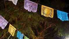 作用切碎加兰纸组织穿孔旗帜墨西哥聚会，派对聚会