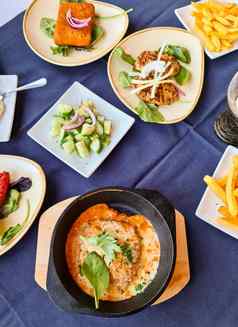 碗食物表格希腊自助餐餐厅