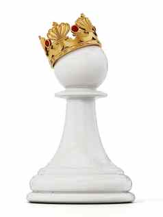 白色国际象棋兵金皇冠插图