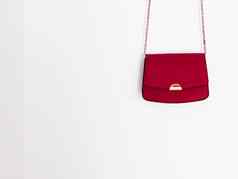 红色的时尚皮革钱包黄金细节设计师袋时尚的附件女时尚奢侈品风格手提包集合