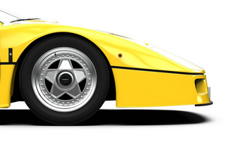 黄色的通用的未打上烙印的体育运动车模型
