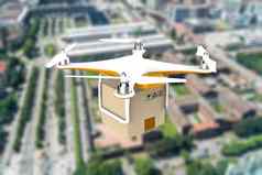 无人机交付盒子包飞行城市