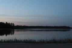 日落海岸湖自然景观景观日落