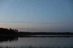 日落海岸湖自然景观景观日落