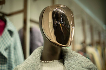 金面具脸人体模型细节风格时尚人体模型服装商店