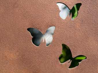 蝴蝶金属工作投铁板艺术巴特利形状