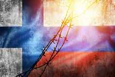难看的东西旗帜俄罗斯联合会芬兰划分barb线太阳阴霾插图