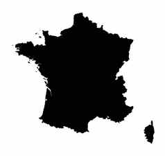 法国轮廓地图