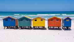 色彩斑斓的海滩房子muizenberg海滩角小镇海滩小屋muizenberg角小镇假湾南非洲