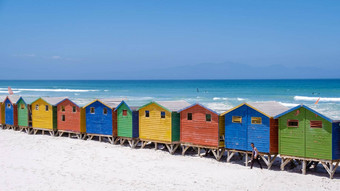 色彩斑斓的海滩房子muizenberg海滩角小镇海滩小屋muizenberg角小镇假湾南非洲