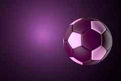 足球球黑色的背景紫色的光
