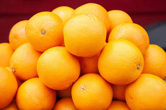 橙子市场摊位纹理背景成熟的多汁的水果橙子