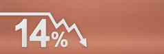 14百分比箭头图指出股票市场崩溃熊市场通货膨胀经济崩溃崩溃股票横幅百分比折扣标志红色的背景