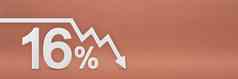 十六岁百分比箭头图指出股票市场崩溃熊市场通货膨胀经济崩溃崩溃股票横幅百分比折扣标志红色的背景