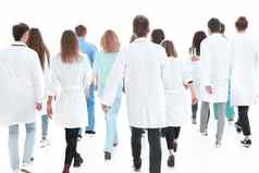 大集团多样化的医疗专业人士移动向前