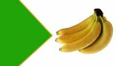 照片分支成熟的香蕉白色背景空间文本