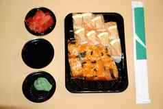 集寿司卷塑料容器额外的香料塑料碗