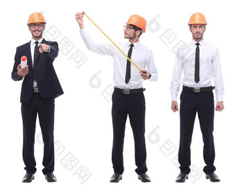 完整的增长成功的架构师工程师橙色头盔