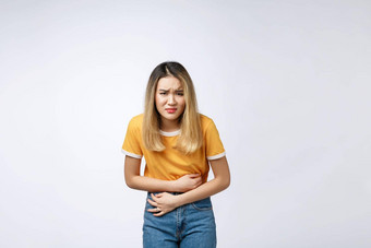 女人胃疼痛月经期抽筋腹部疼痛食物中毒